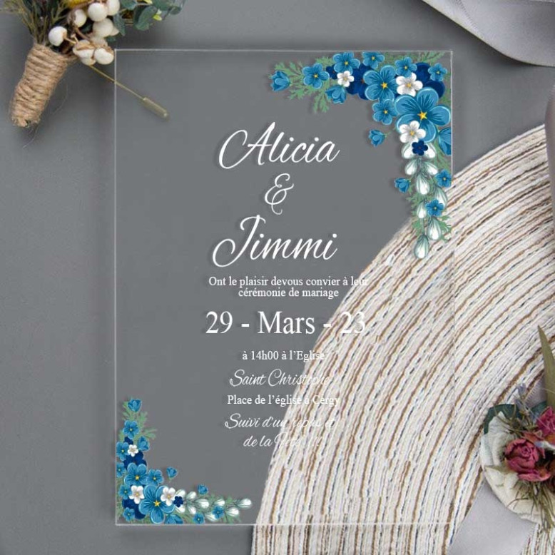 Faire part de mariage en plexiglass M5
