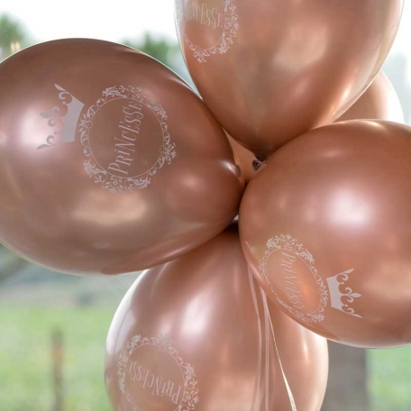 6 Ballons Princesse Rose Gold