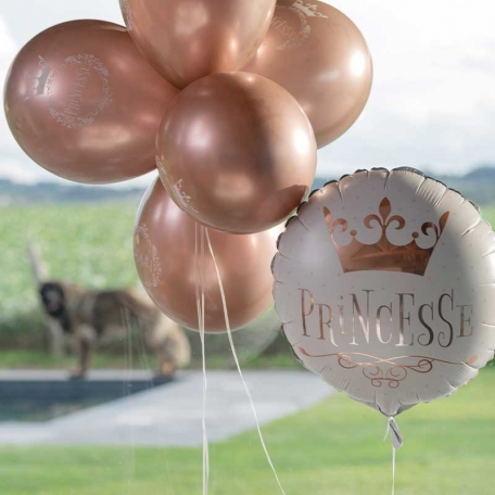 6 Ballons Princesse Rose Gold