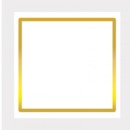 10 Etiquettes carrées transparentes avec cadre Or