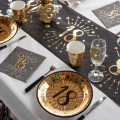10 Assiettes Anniversaire 20 ans Or et Noir