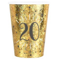 10 Gobelets Anniversaire 20 ans Or et Noir 10 Gobelets Anniversaire 20 ans Or et Noir