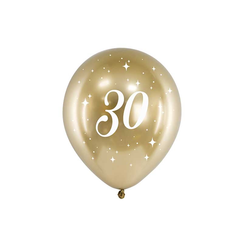 6 Ballons Anniversaire 30 ans - Ballon Anniversaire - Dragées Anahita