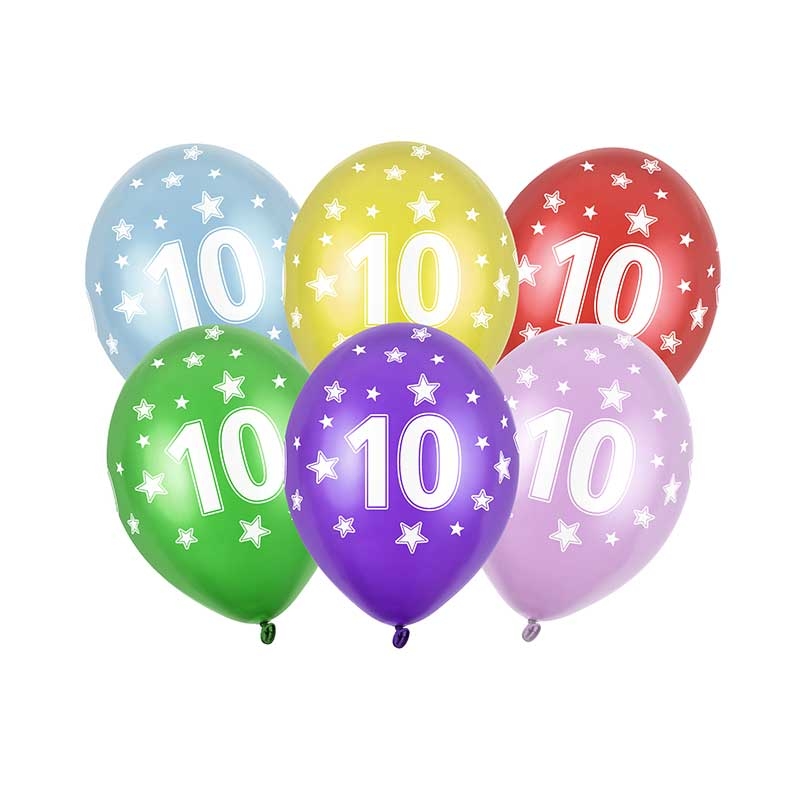 6 ballons Anniversaire 10 ans
