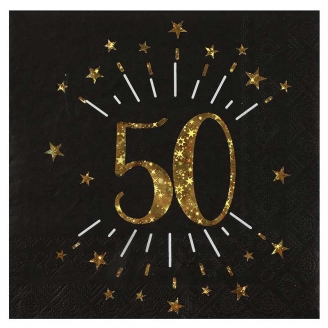 10 Serviettes Anniversaire 50 ans : indispensables accessoires.