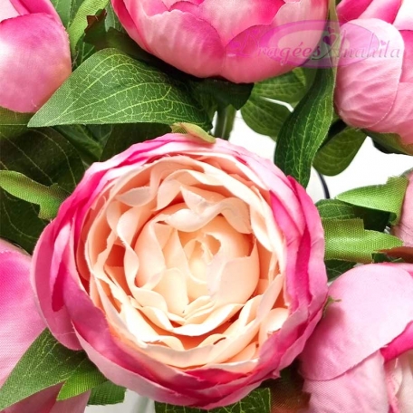 12 Pivoines Rose (30 cm)