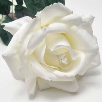 Rose blanche ouverte 75 cm