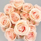 Bouquet de 6 roses rose avec feuilles