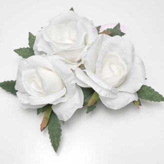 6 Centres de table 3 roses blanches et feuillage