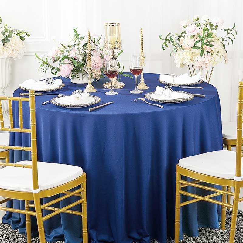 Nappe carrée bleu roi 100% polyester pour mariage et receptions