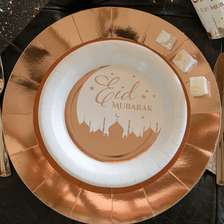 10 Assiettes 3id Moubarak Rose Gold