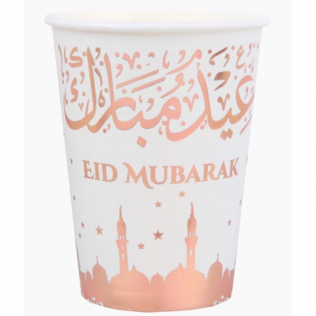10 Gobelets Eid Moubarak Rose Gold