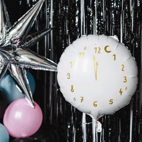 Ballon Aluminium Horloge Nouvel An