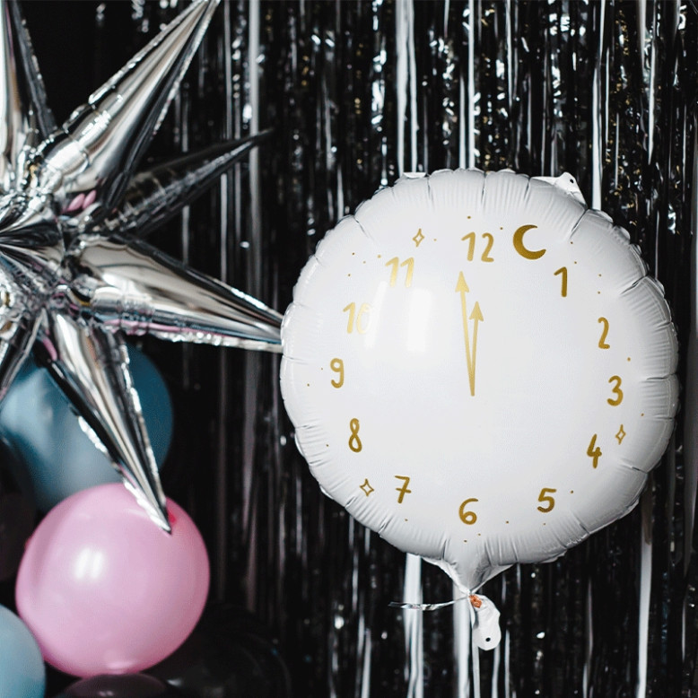 Ballon Aluminium Horloge Nouvel An Ballon Aluminium Horloge Nouvel An