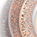 10 assiettes ajourées rose gold rigides réutilisables 23cm