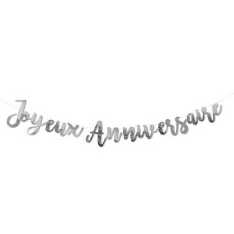 Guirlande  Joyeux Anniversaire Argenté
