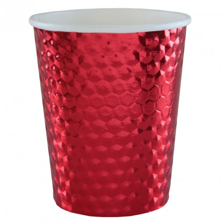 Gobelet martelé métallisé Rouge pour un service de boissons coloré et festif.