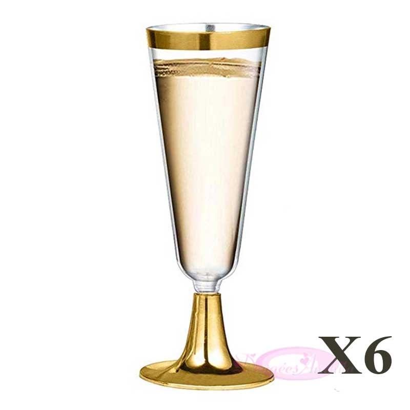 Lot De 6 Flûtes à Champagne plastique 14cl Blanc - Verre BUT