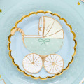 20 serviettes Poussette Bleu