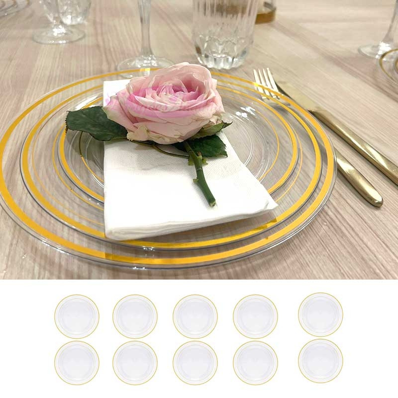 Lot De 40 Assiettes Transparentes Réutilisables Shefa - Micro-ondes Safe, Idéal Fêtes Et Camping