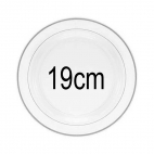 10 petites assiettes transparentes liséré Argent 19cm