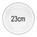 10 assiettes transparentes liséré Argent 23cm
