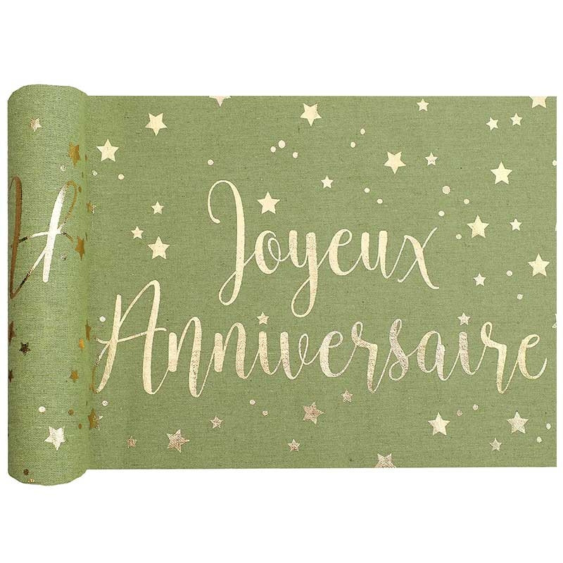 Chemin De Table Anniversaire 40 Ans - Rouleau Doré Brillant 28cm X 10m - Décoration Table Fête
