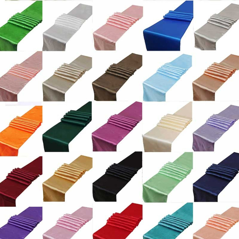 10 Chemins de table en satin 30 x 275 cm 10 Chemins de table en satin 30 x 275 cm