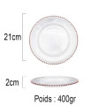 Lot de 6 assiettes en verre pour dessert avec perle Rose Gold Lot de 6 assiettes en verre pour dessert avec perle Rose Gold