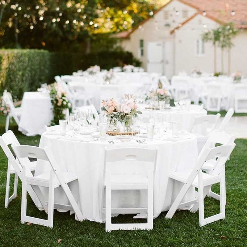 Nappe rectangulaire blanche 100% polyester pour mariage et receptions