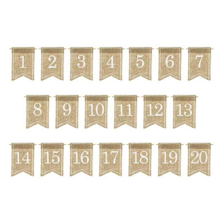Numéros de table en Jute