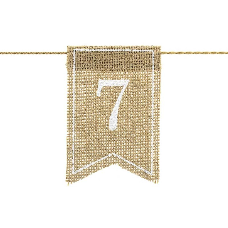 Numéros de table en Jute