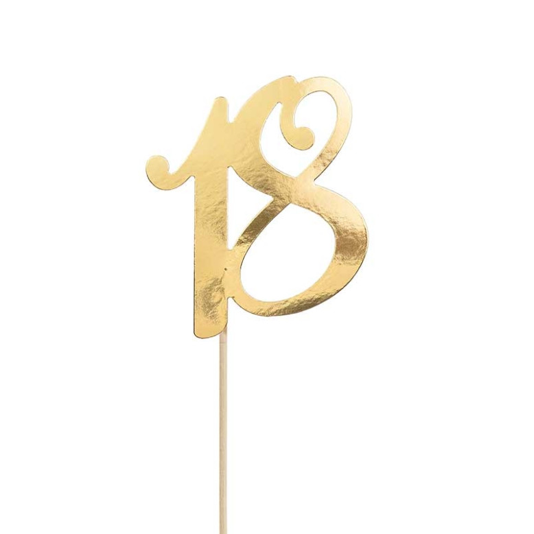 Décoration de Gâteau pour 18 ans en Or