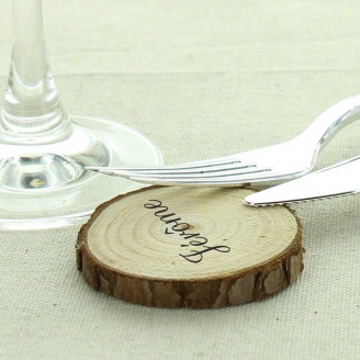 10 marques table ou marque place en bois naturel