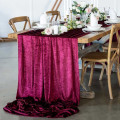 Chemin de table en velours bordeaux