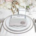 Lot de 6 assiettes en verre avec perle Argent