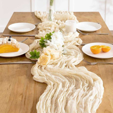 Chemin de table en Gaze 90 x 300 cm Chemin de table en Gaze 90 x 300 cm