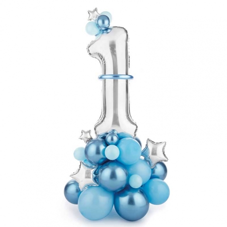 Bouquet de Ballon Chiffre 1 Bleu