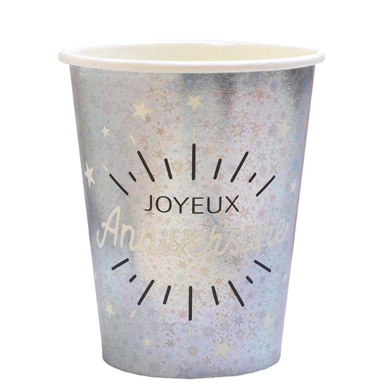 10 Gobelets Anniversaire Argenté 10 Gobelets Anniversaire Argenté