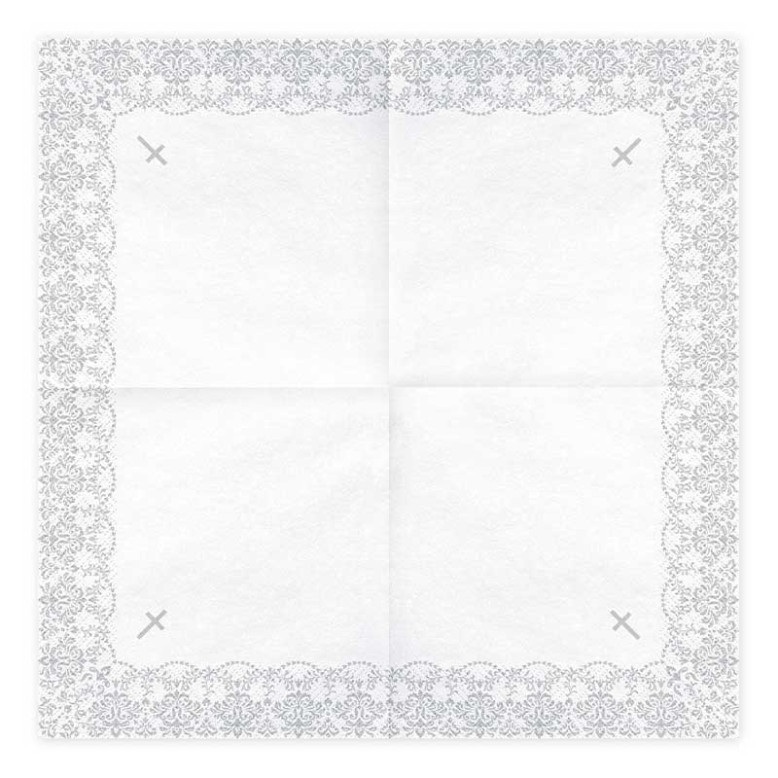 20 Serviettes communion Argenté 20 Serviettes communion Argenté