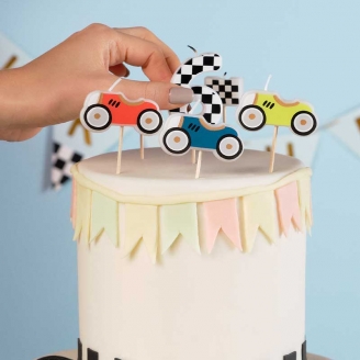 Bougies d'anniversaire voitures de course