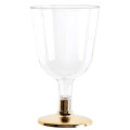 6 Verres à vin Or en plastique 16cl
