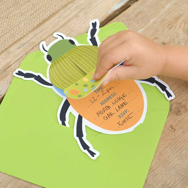 Cartes D'invitations Scarabée x 5 Cartes D'invitations Scarabée x 5