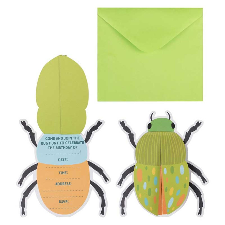 Cartes D'invitations Scarabée x 5 Cartes D'invitations Scarabée x 5