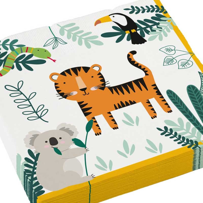 Serviettes Thème Savane x 16 Serviettes Thème Savane x 16