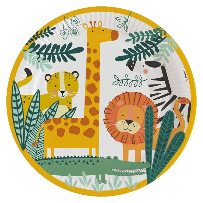 Assiette en carton Thème savane x 8 Assiette en carton Thème savane x 8