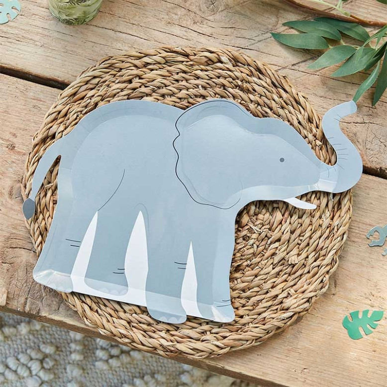 Assiettes Eléphant x 8