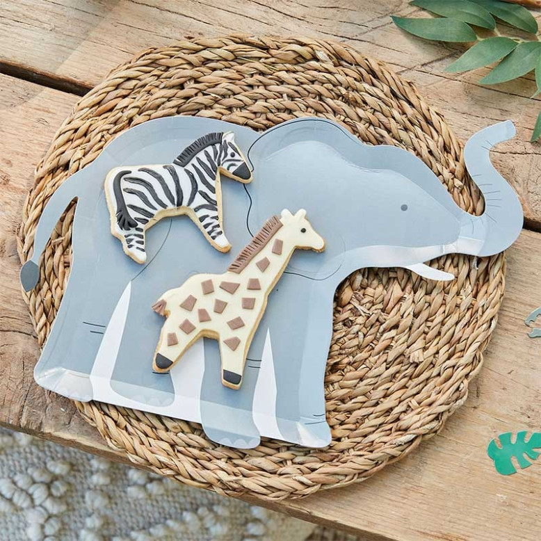 Assiettes Eléphant x 8