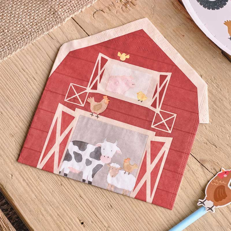 Serviettes en forme de Grange x 16 Serviettes en forme de Grange x 16