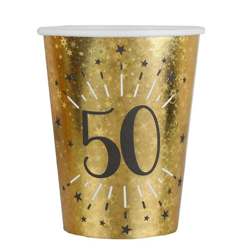 10 Gobelets Anniversaire 50 ans résistants et soignés. 10 Gobelets Anniversaire 50 ans résistants et soignés.